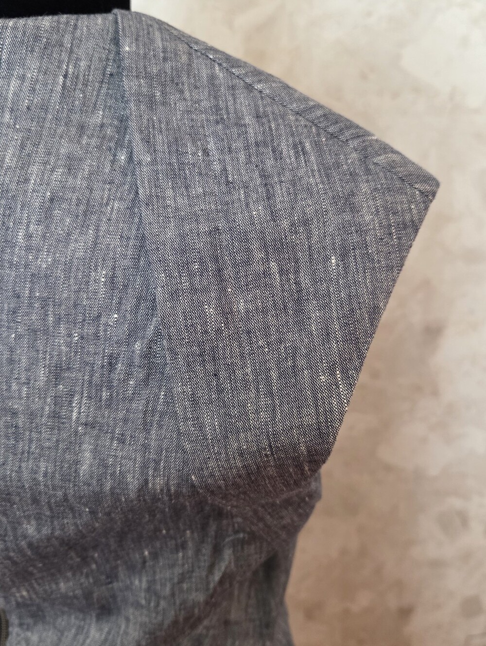 Nicole Miller Studio Linen Blend Ruched Sheath Dress Gray Structured Size 10 - Picture 10 of 15